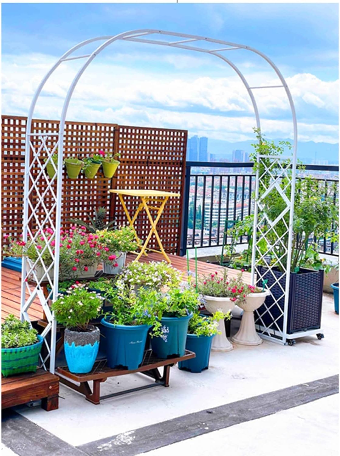 Wit Rose Arbor Garden Arch Large Archway 20mm Square Tube for Gardens Hotels Terraces Climbing Plant Outdoor Decoration Arbors (Size : W140xh230cm) (a W260xh230cm)