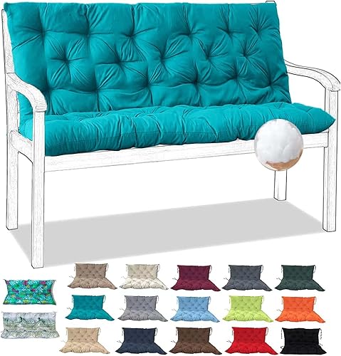JYSXAD Cojines de repuesto para columpio, cojines de columpio de porche con respaldo de 2 a 3 plazas, cojines de banco impermeables con lazos para