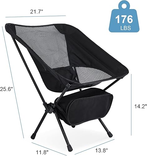 Miniatura 2 de Silla ligera plegable sillas de camping, silla de mochilero sillas de senderismo ultraligeras, sillas de camping compactas, capacidad de peso de 176