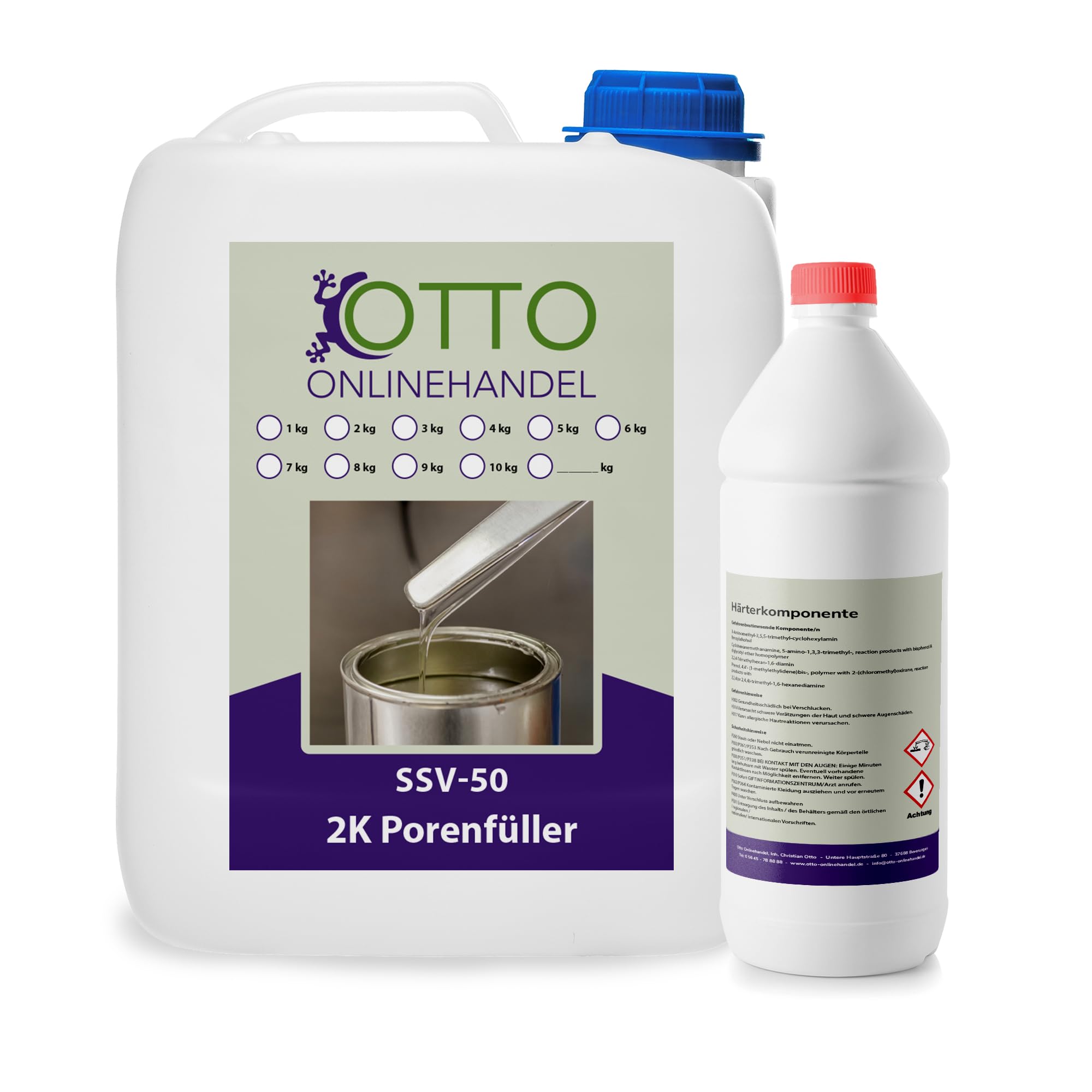 SSV-50 Porenfüller Epoxidharz 4,5 KG Steinteppich Steinboden Treppe 2-komponentig transparent