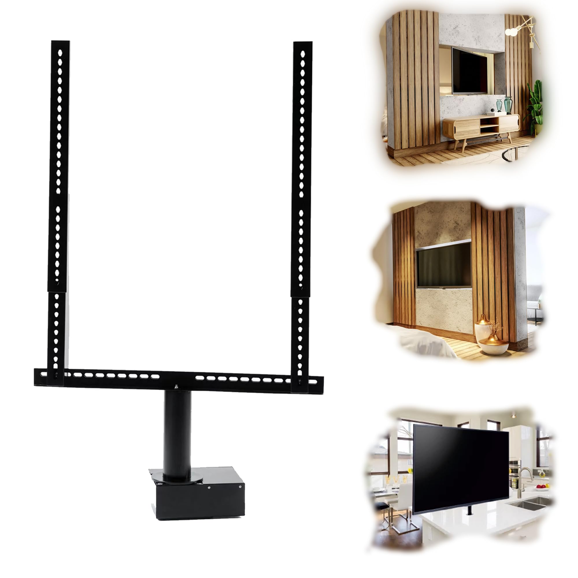 SABAJ M&D Supporto TV Girevole 360 Gradi Mobile Armadio Parete Staffa | Schermi piatti o curvi da 40 a 110 pollici, fino a 70 kg, VESA 100x100 a 600x400, piatto rotante in acciaio