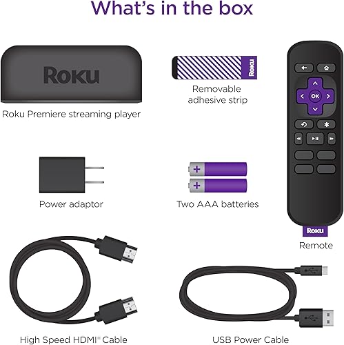 Miniatura 5 de Roku Premiere | Reproductor multimedia de streaming HD/4K/HDR, mando a distancia simple y cable HDMI premium, negro