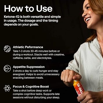 Ketone-IQ No Caffeine Exogenous Ketones Energy Shots - 24 Pack of Caffeine Free Energy Drinks with 10g Ketones - Sugar Free, Salt Free, and All Natural (Original)