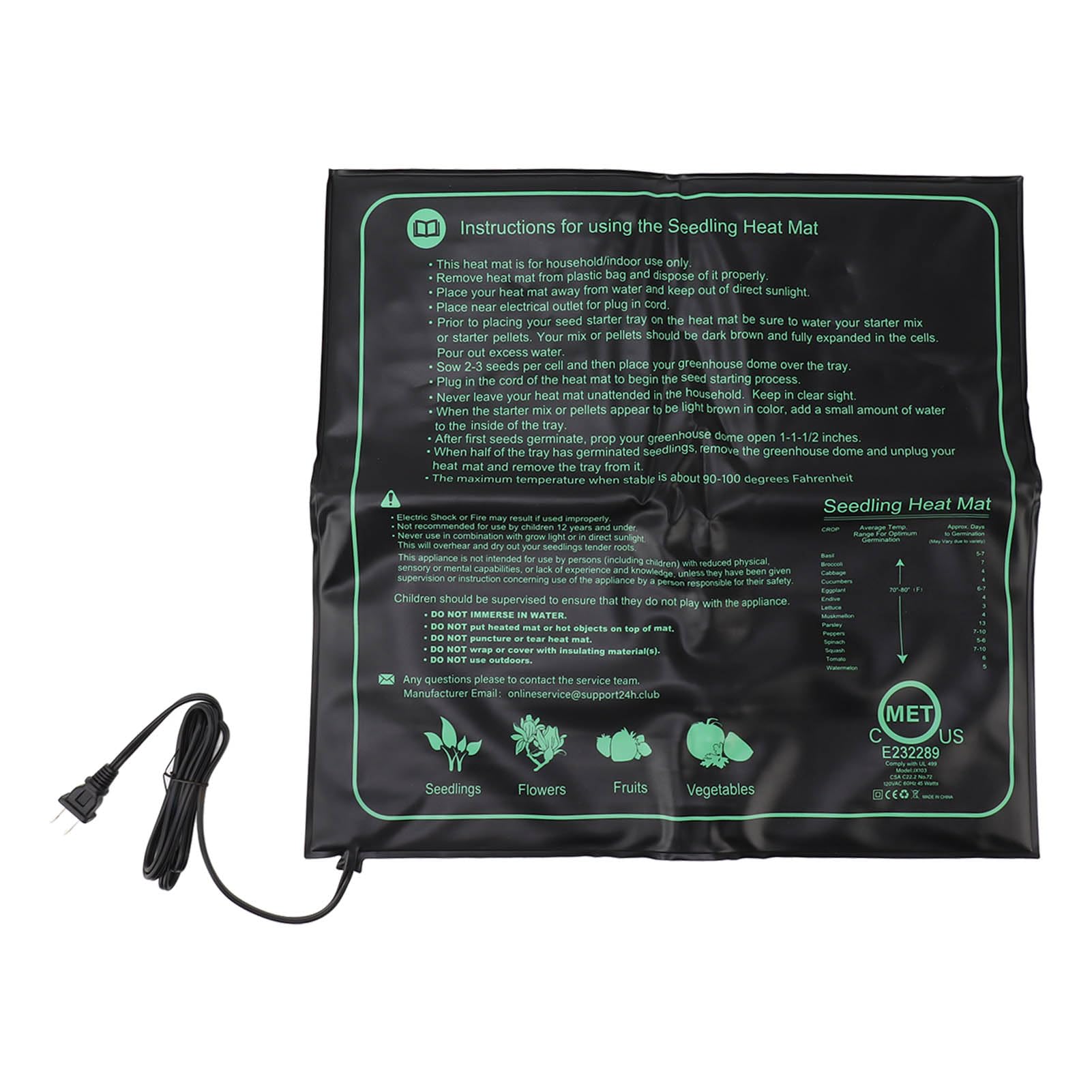 Seedling Heating Mat, Plant Heat Pad for Germination Nursery with Thermostat Heating Pad for Germination, Easy to Use and Store (Large)
