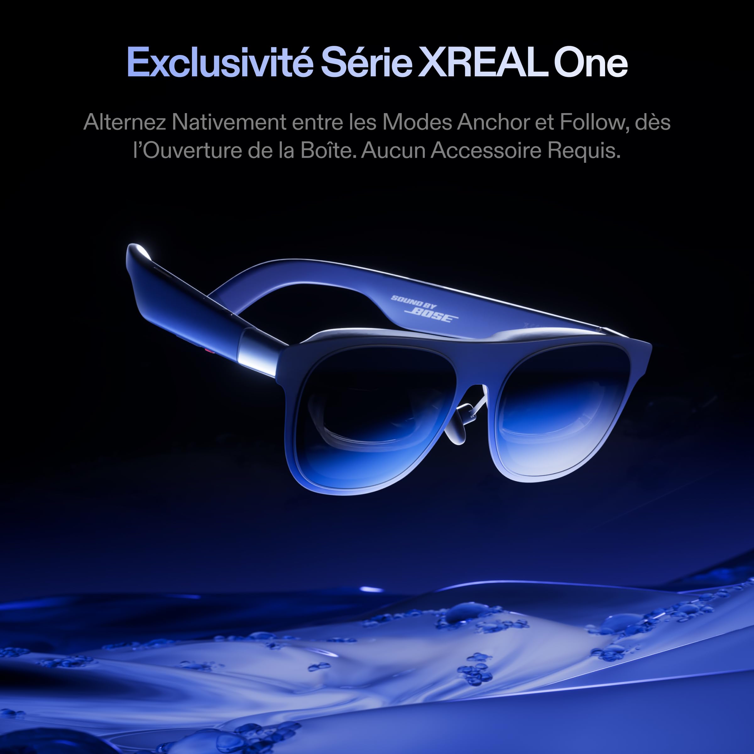 XREAL 1S AR/XR Lunettes, Lunettes de Réalité Augmentée avec Écran Virtuel 500", 52° FOV, 3DoF Natif, Real 3D, X1 Puce, Compatibles USB‑C DisplayPort Appareils, iPhone 17/16/15, Console ROG/SteamDeck