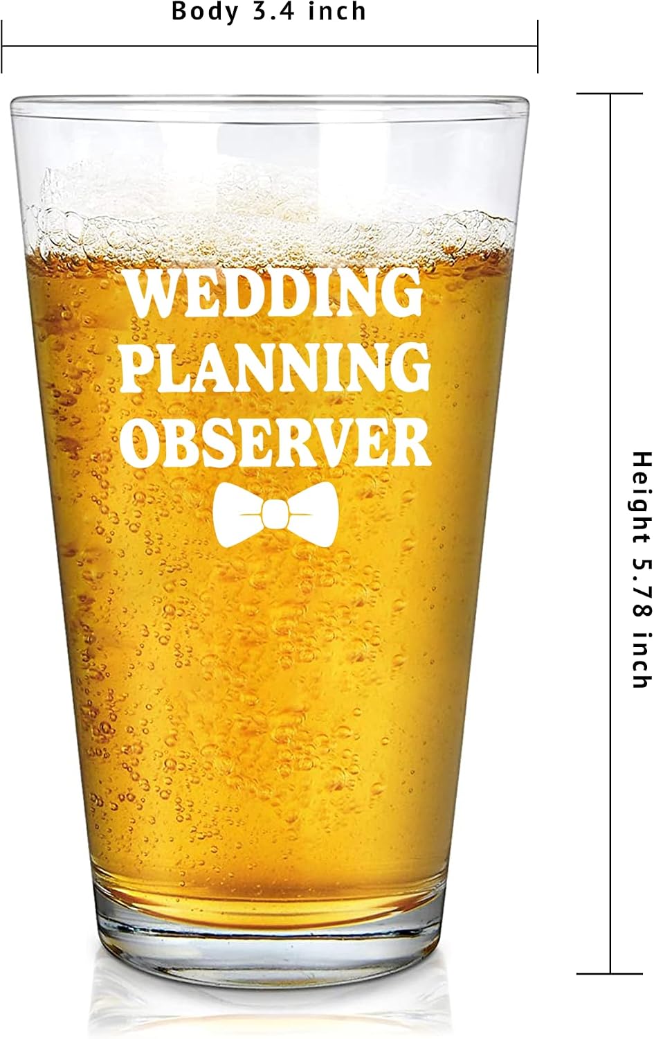 Panvola Wedding Planning Observer Officiant Beer Glass 16oz
