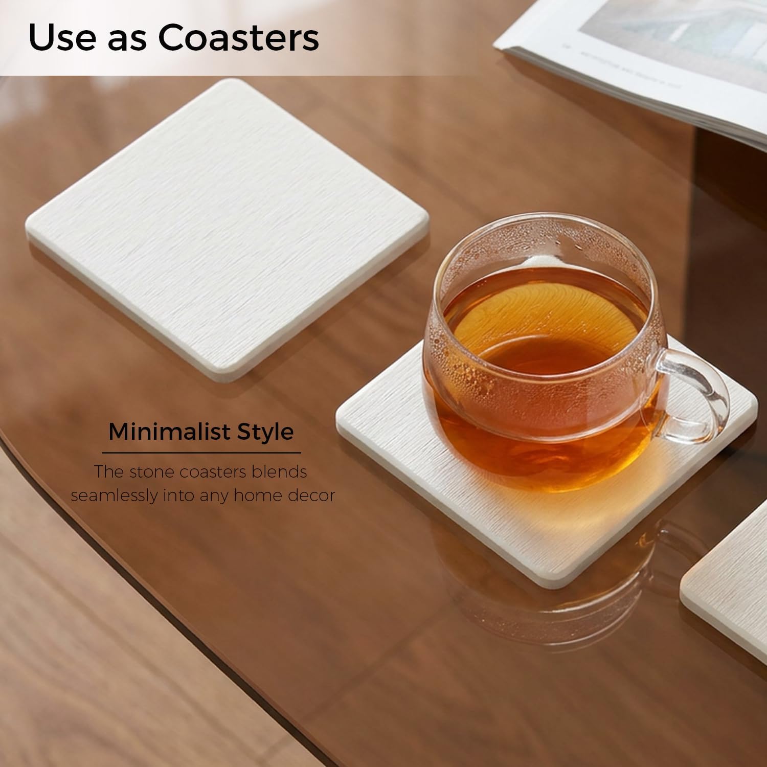 Mucco Water Absorbing Stone Tray for Sink, Premium Diatomaceous Earth Soap Holder Dish，Water Absorbent Diatomite Coasters, Fast Drying Stone Sink Tray for Hand soap & Cups & Drinks Bottles