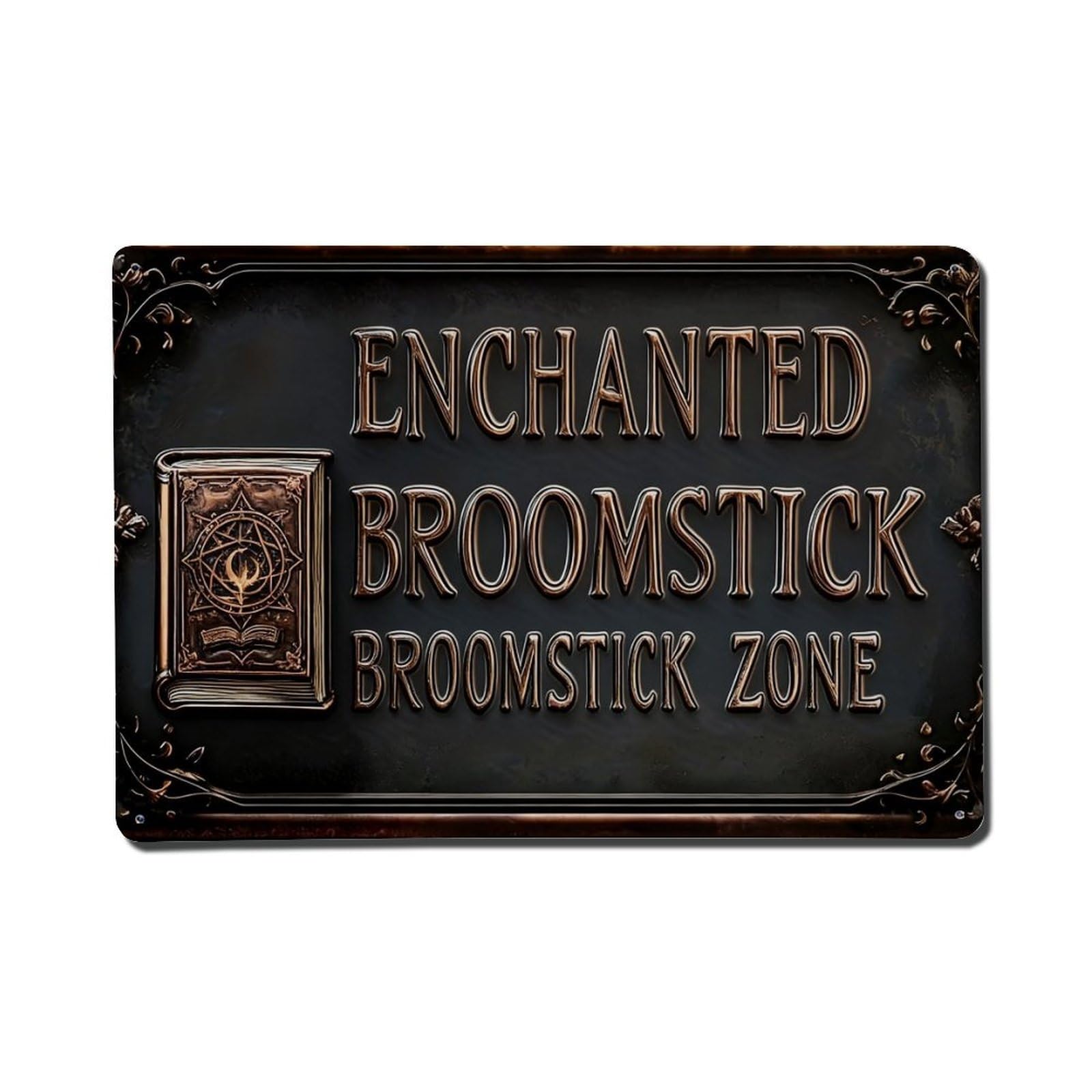 Iageret Vintage Broom Parking Witches Only Sign Metal Tin Sign Retro Wall Decor, Bar Garage Cafe Kitchen Home Wall Art Poster Decoration 8X12inches