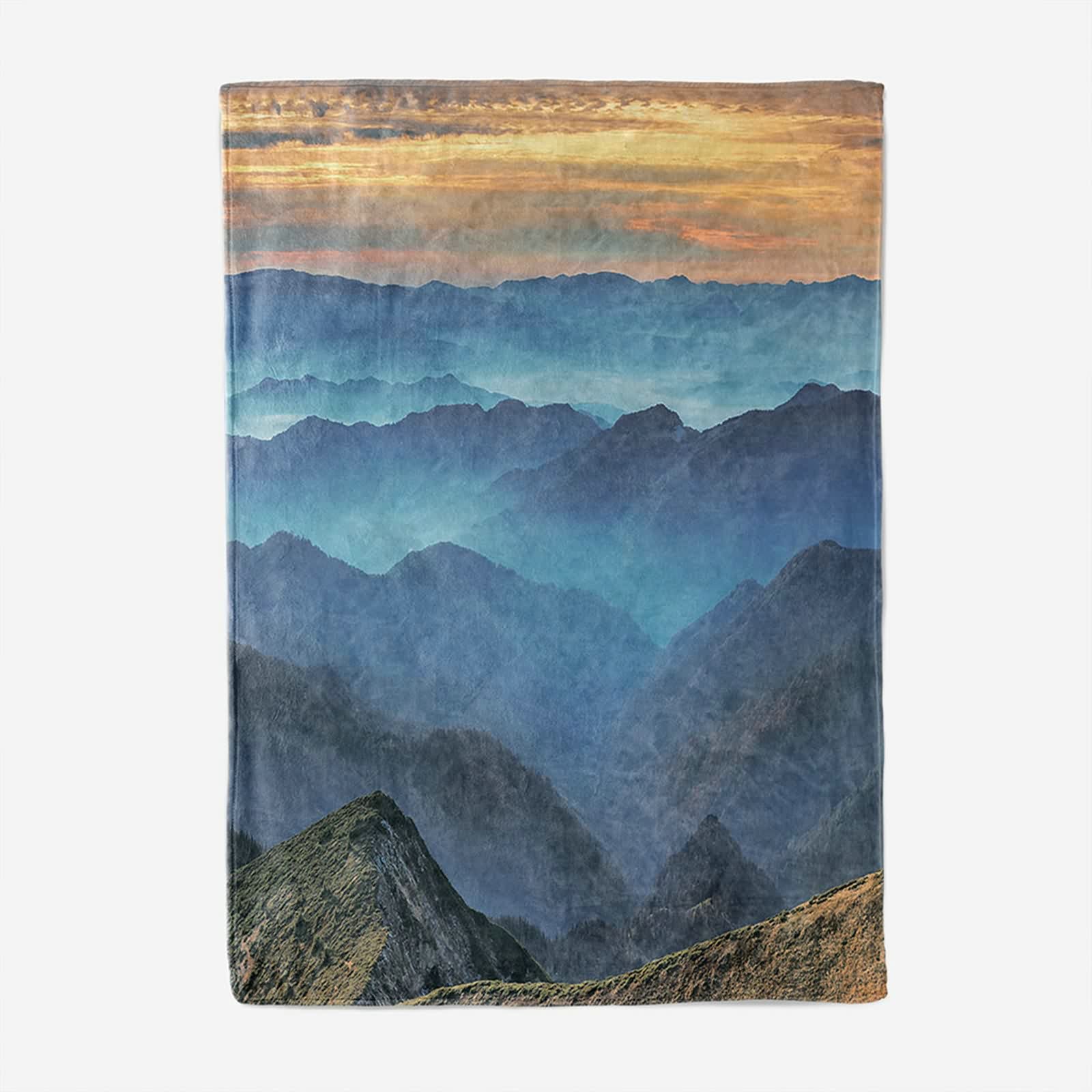 Aeici Couverture Polaire, Couverture Plaid Polaire Couverture 160x200 cm Montagnes Couverture Canapé pour Salon Lit