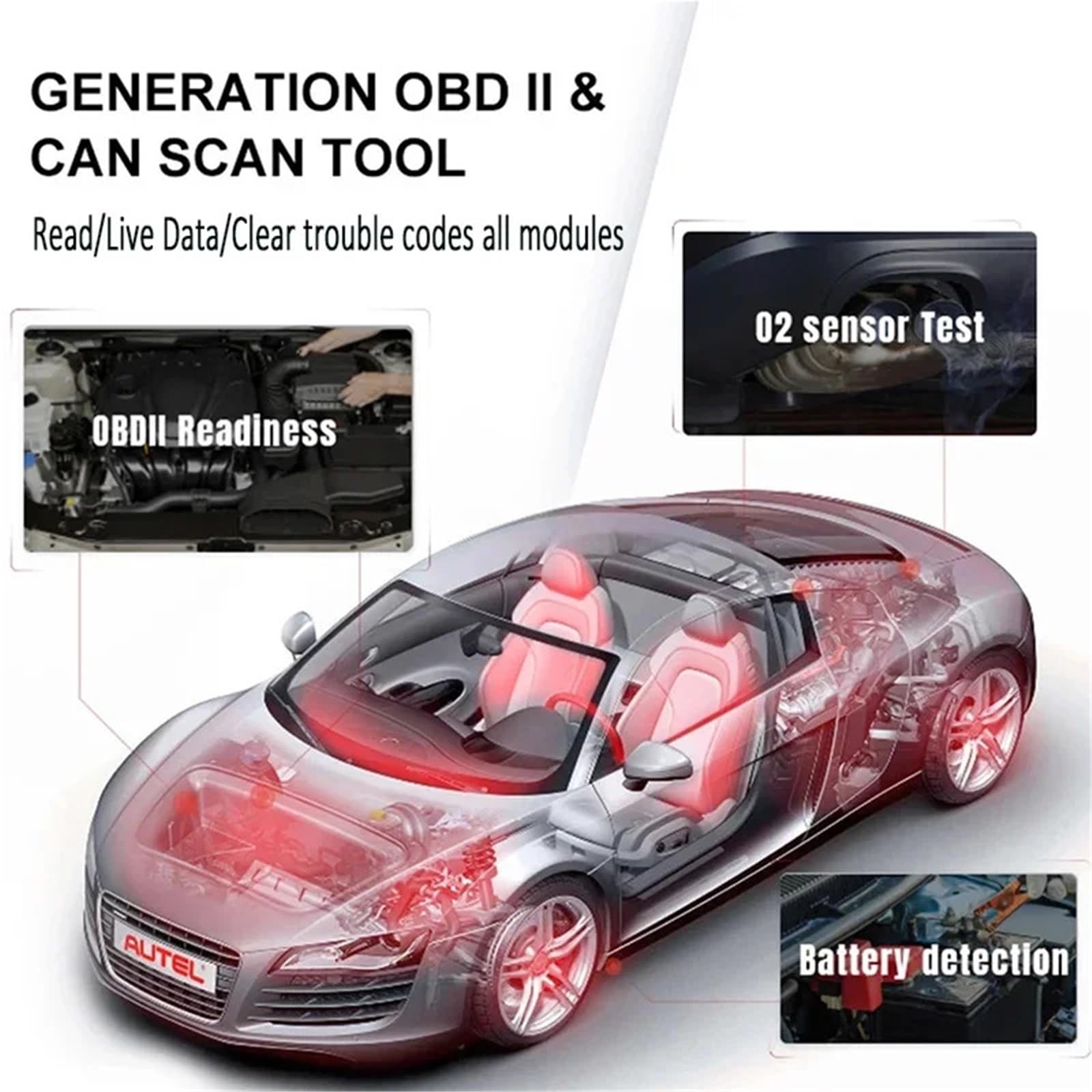 KW860 obd2 Diagnostic Tool Professional and Battery Tester For Cars I/M Readiness Automotive Oil Lamp Error Code Reader