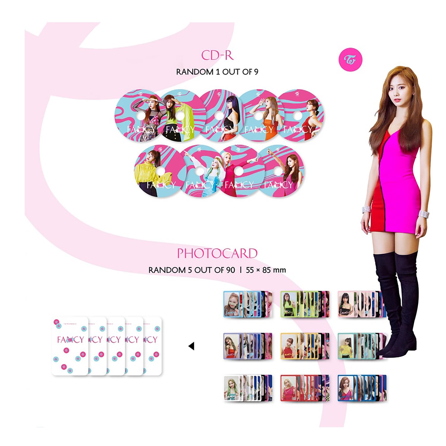 TWICE - 7th Mini Album [FANCY YOU] (C ver.) CD + Photobook + Lenticular Card + Photocards + Sticker + 2 Pin Button Badges