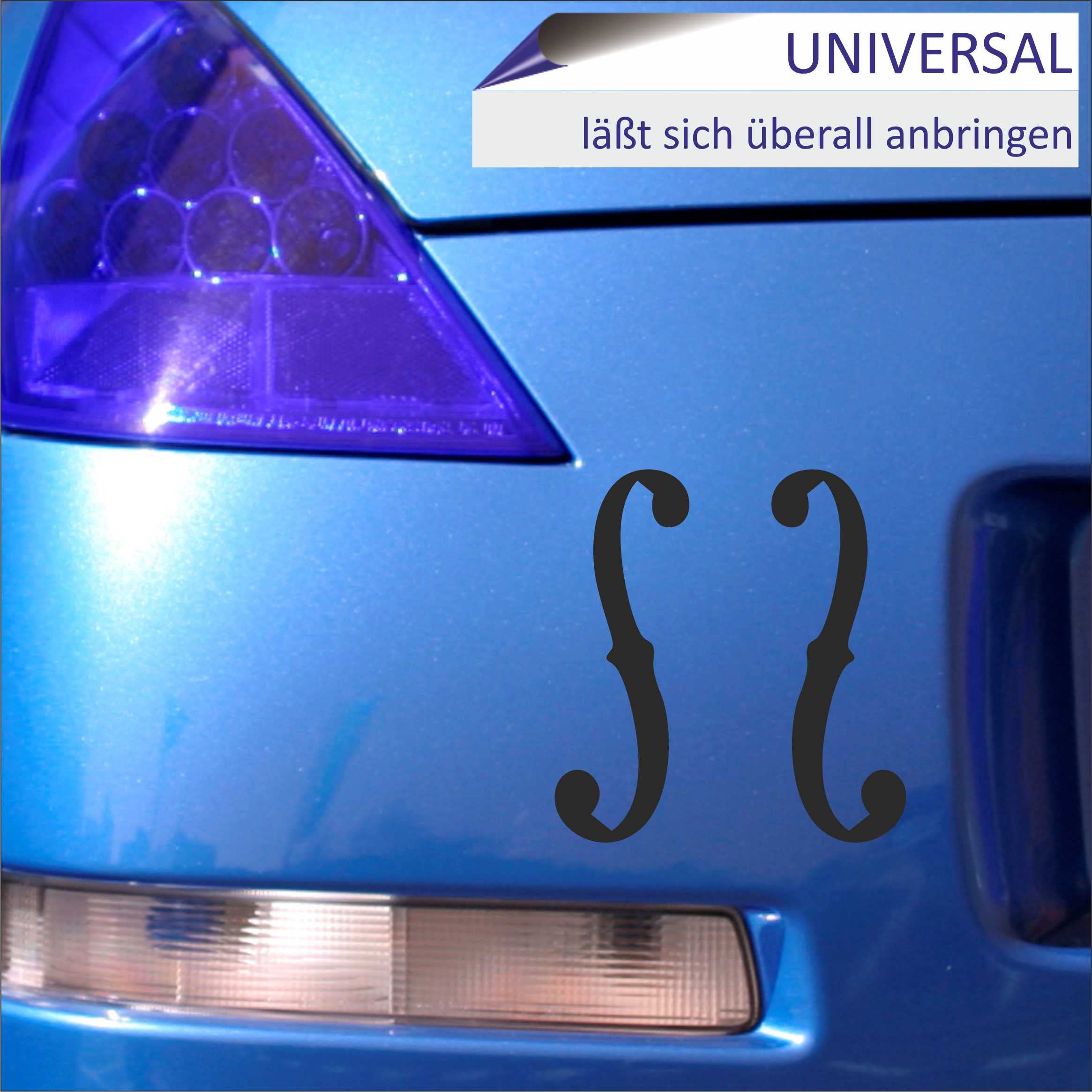 INDIGOS UG Adesivo Auto JDM Die Cut – Fori Di Violino Viola Basso – Bianco 88x93mm – Resistente UV - 2