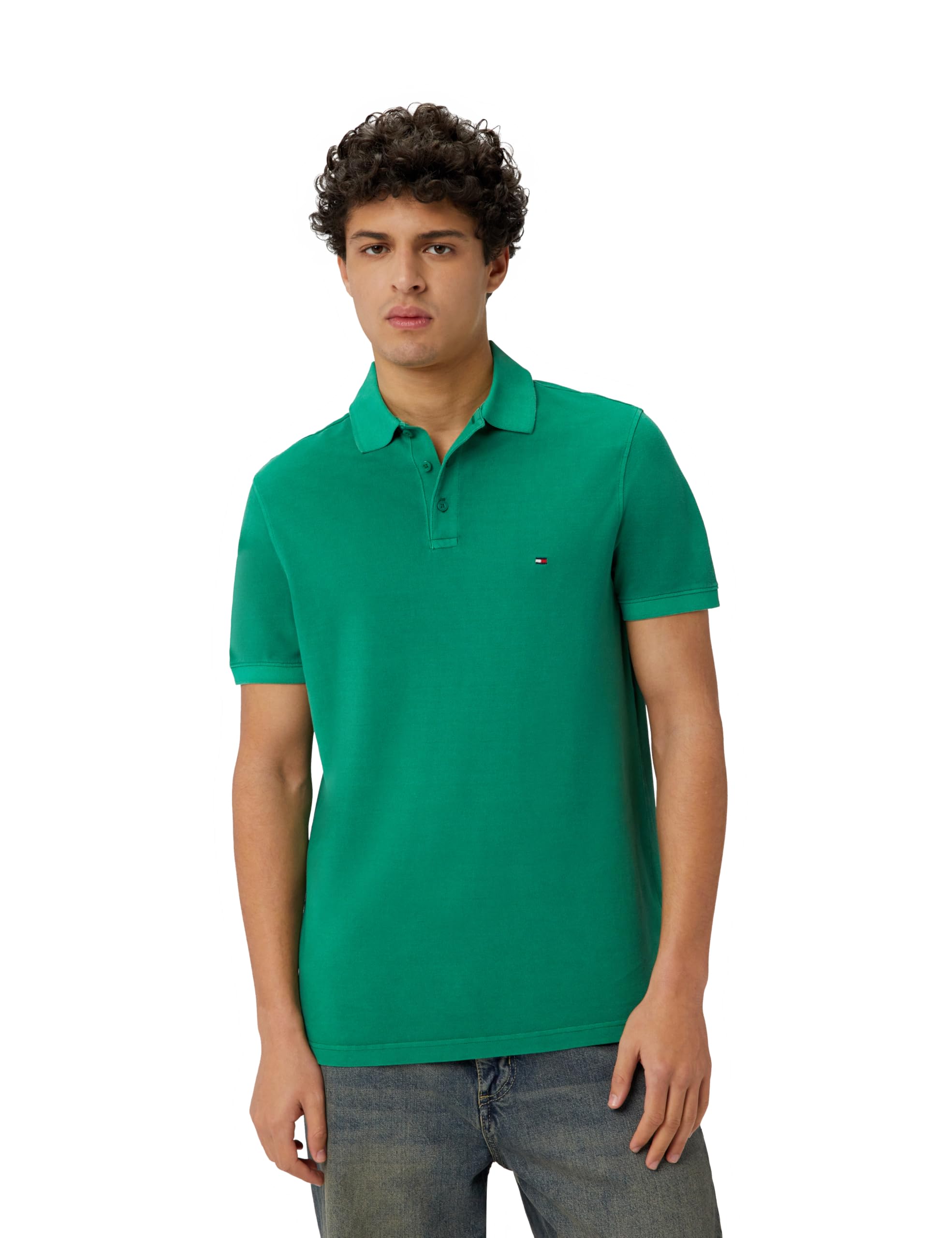 Tommy Hilfiger Men's Garment Dye Reg Polo Mw0mw34757 Garment DYE REG Polo, Green (Nouveau Green), XXL