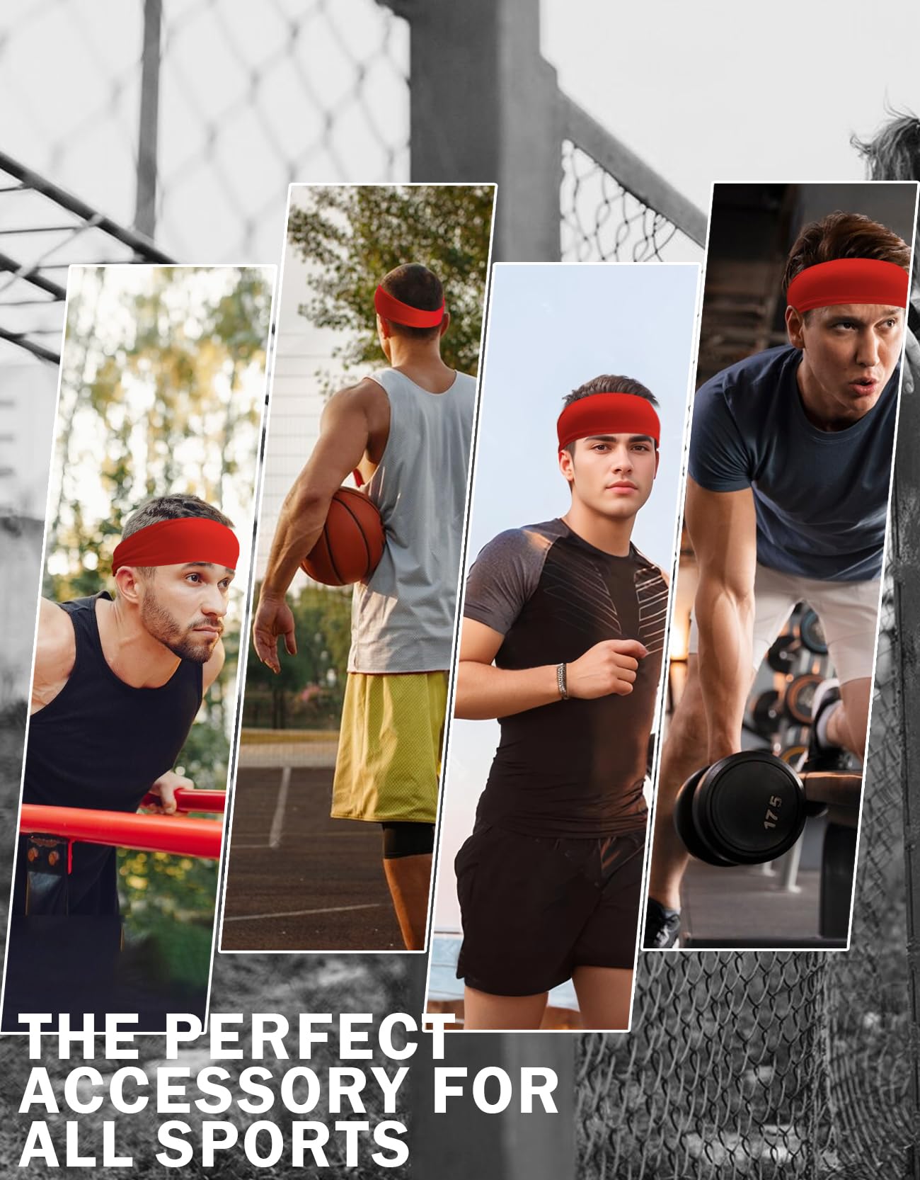 Diademas para hombres y mujeres, diadema antideslizante para el sudor, deportes, correr, ciclismo, yoga, baloncesto, entrenamiento, fútbol americano