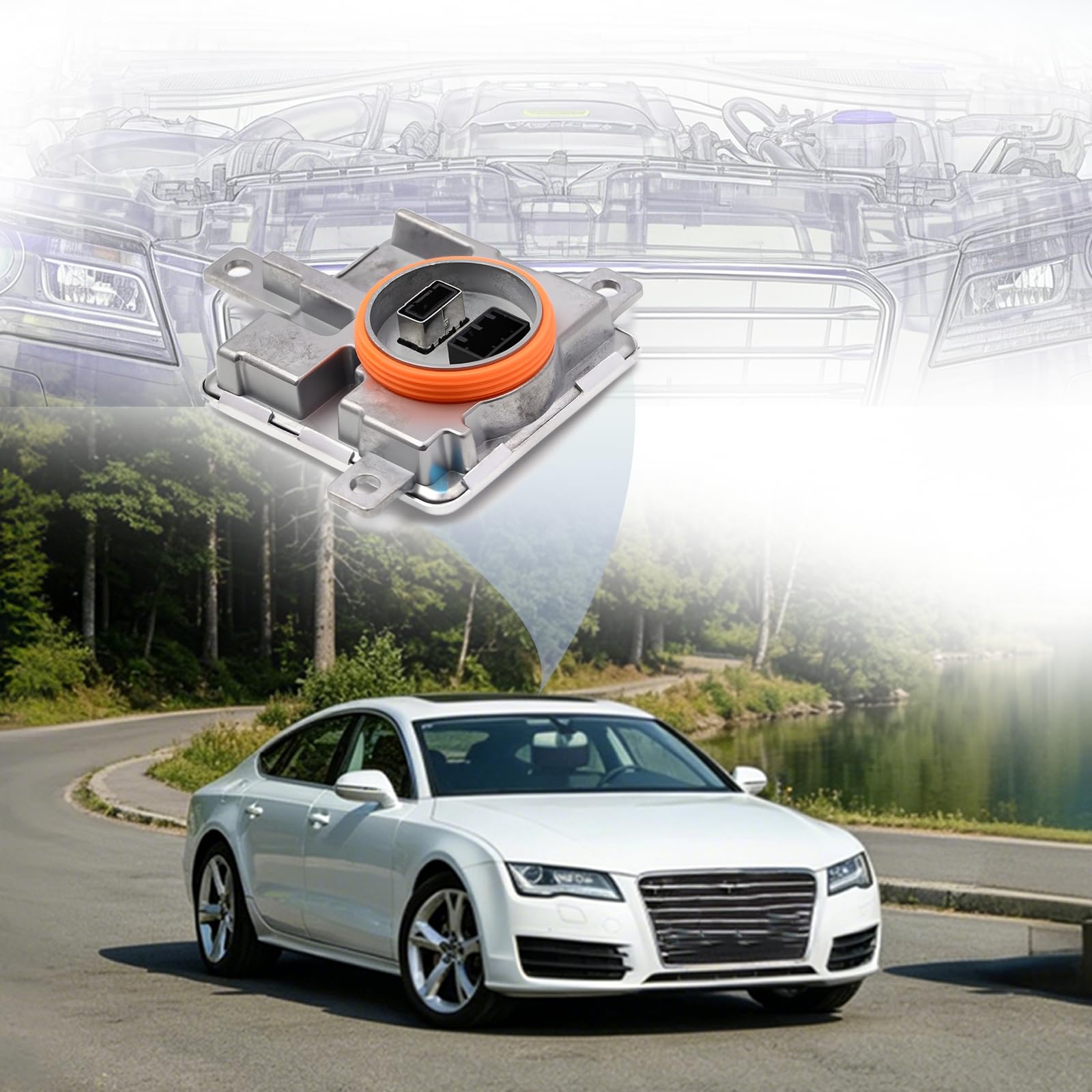 Contrôleur Phares Xenon 8K0941597E Ballast Phare Xénon HID Compatible avec A1 A3 A4 A5 A6 A7 A8 Q3 Q5 Octavia Golf Jetta Tiguan Touran Sharan W003T22071