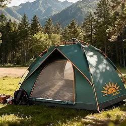 Barraca de Camping Automática 2 Pessoas,Impermeável com Proteção UV e Resistente a Chuva e Vento