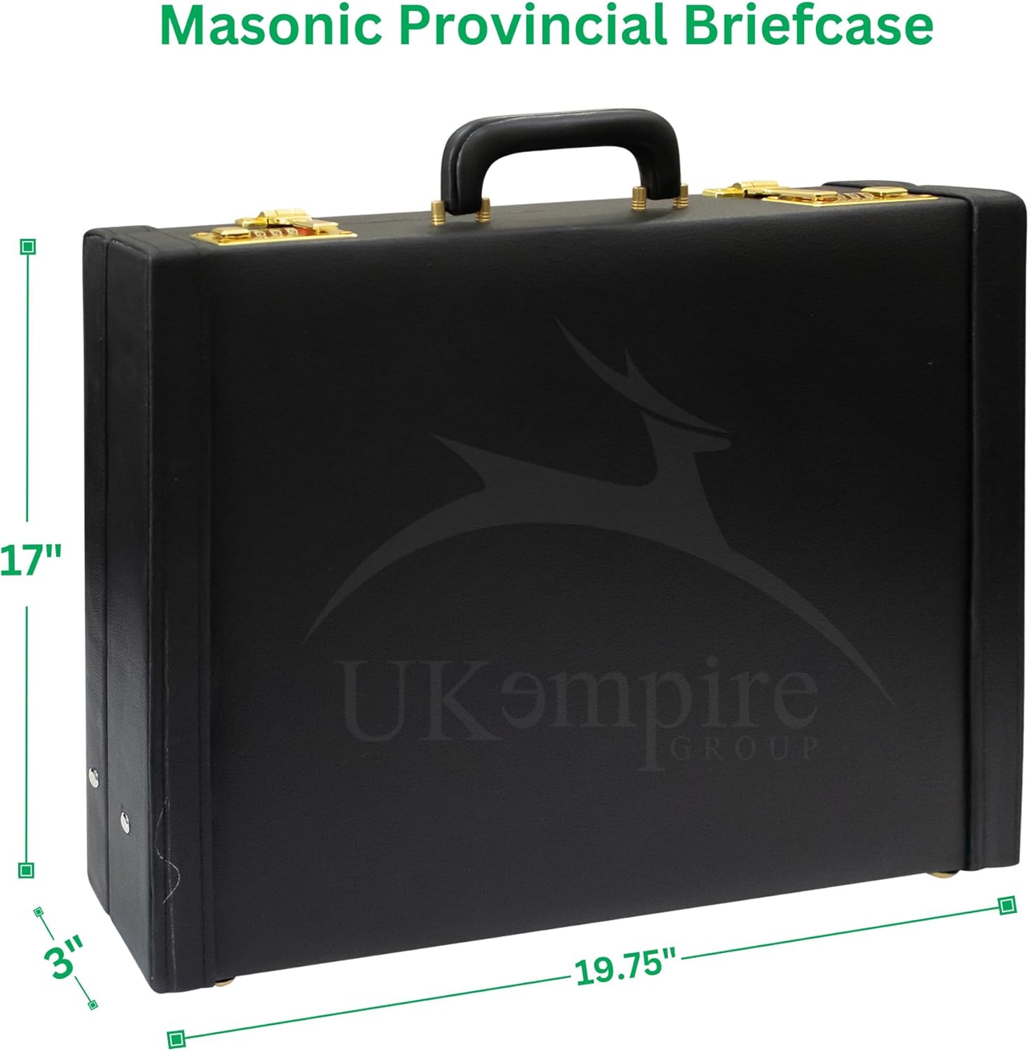 Premium Masonic Regalia Provincial Apron Hard Case Briefcase, Black Leather – Freemason Bags & Cases