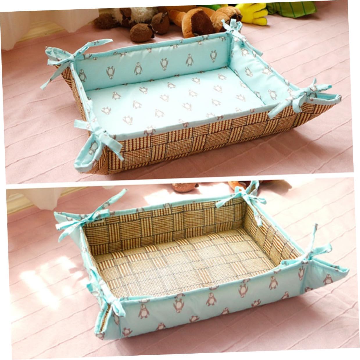 Pet Summer Sleeping Mat Large Size 60-75cm Sky-Blue Pet Rest Mat Dog Berth Cat Bed for Indoor Use