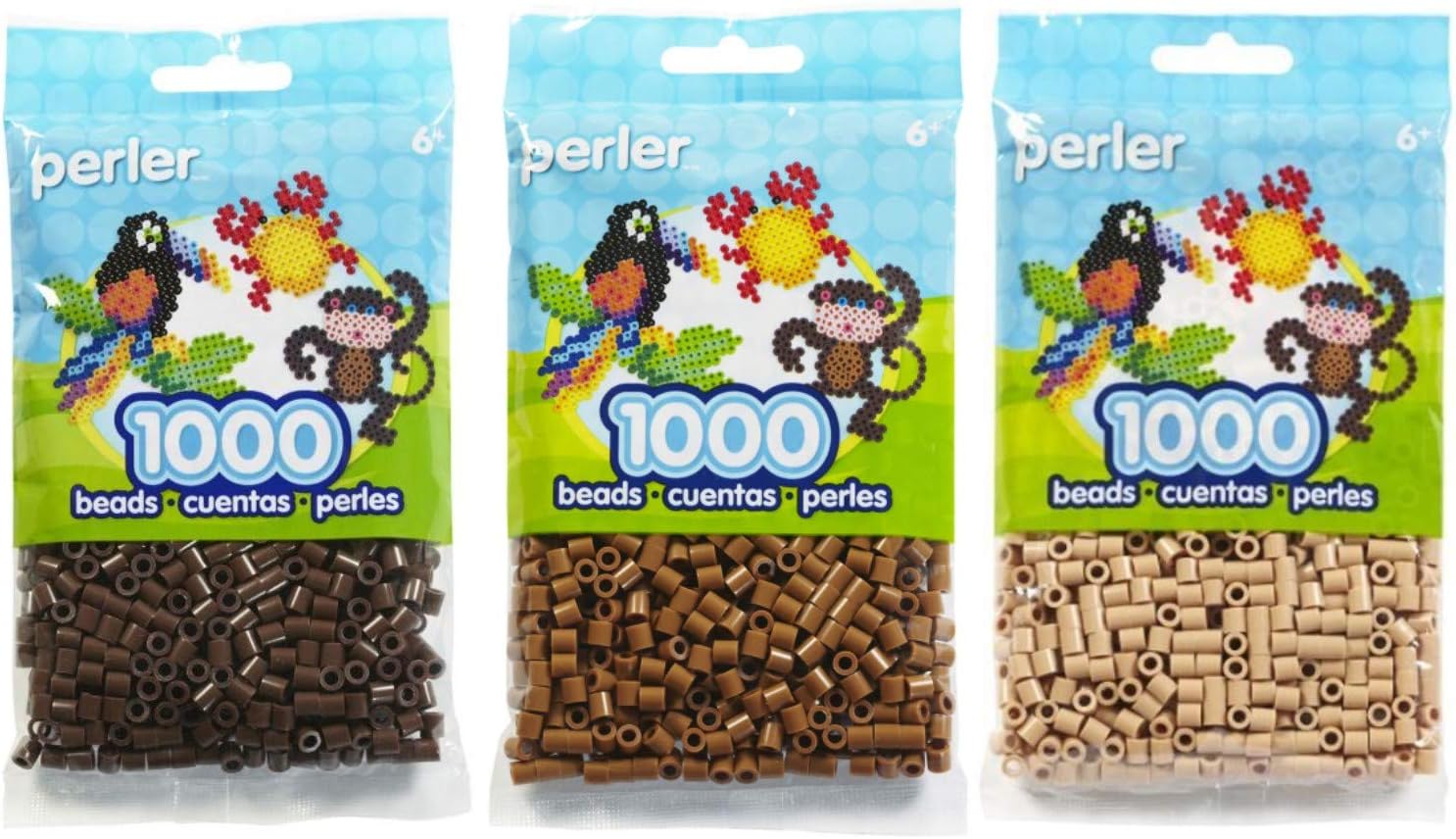 Perler Bead Bag, Brown Group (Brown, Light Brown, Tan)