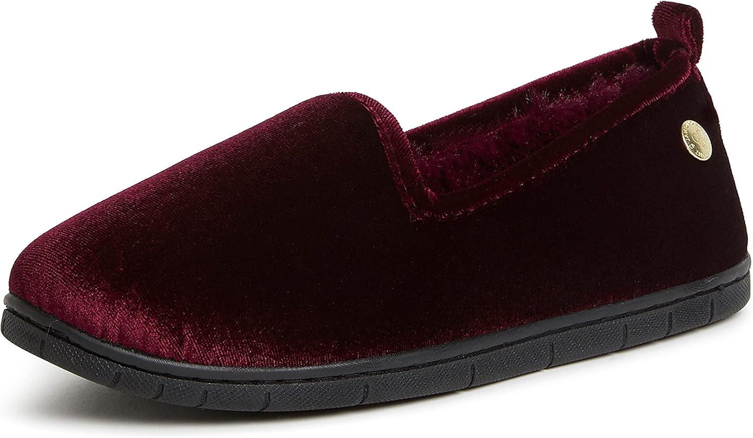 Dearfoams Women's Rachel Shiny Velour Closed Back Slipper