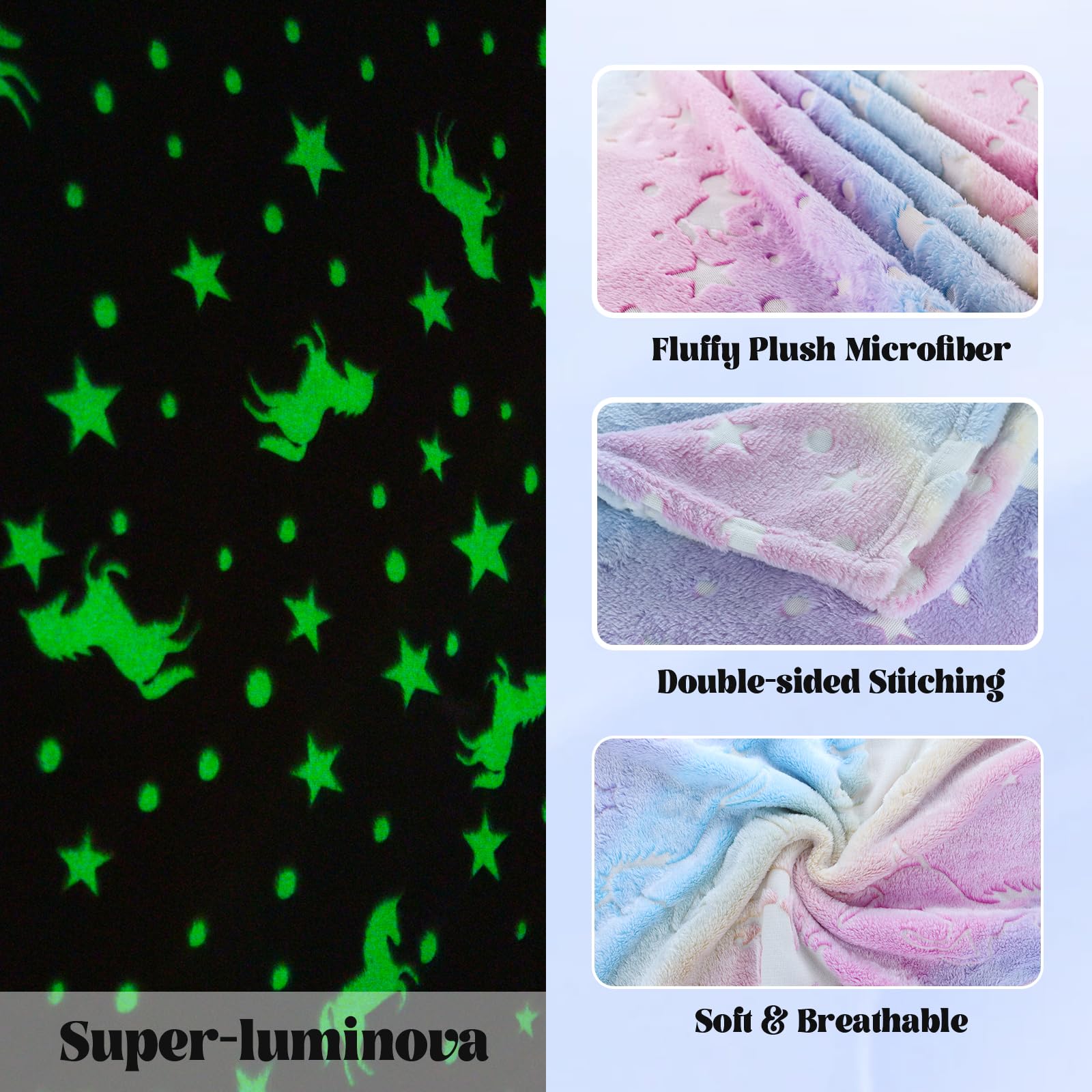 AVJWWD Glow in The Dark Throw Blanket - Image 3