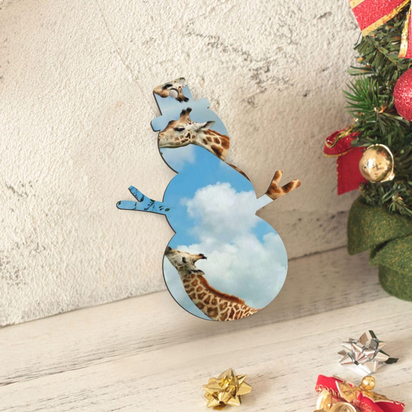 Decorazione natalizia a forma di giraffa dipinta a mano: decorazione natalizia personalizzata - Italia