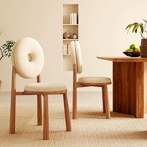 Miniatura 2 de JKGHK Donut Dining Chairs, Upholstered Kitchen Chairs with Back, Armless Living Room Chair with Metal Legs, Plush Accent Chair for Bedroom, Balcony,