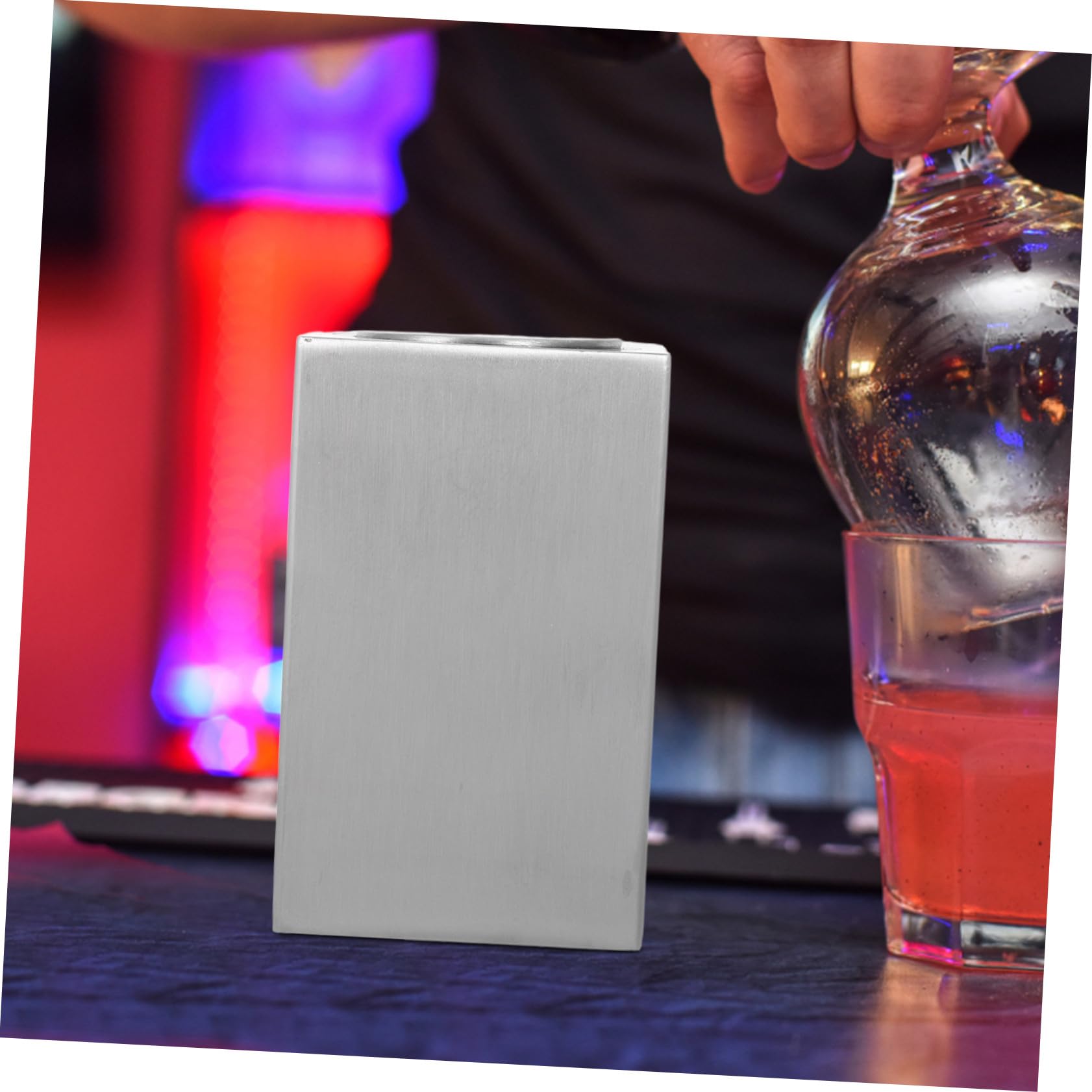 LIFKOME Dispensador Portátil De Palillos De Dientes Acero Inoxidable 304, Caja Cuadrada a Presión Dispensación Automática, Compacto y Ligero Para Mesa, Viajes y Uso Diario