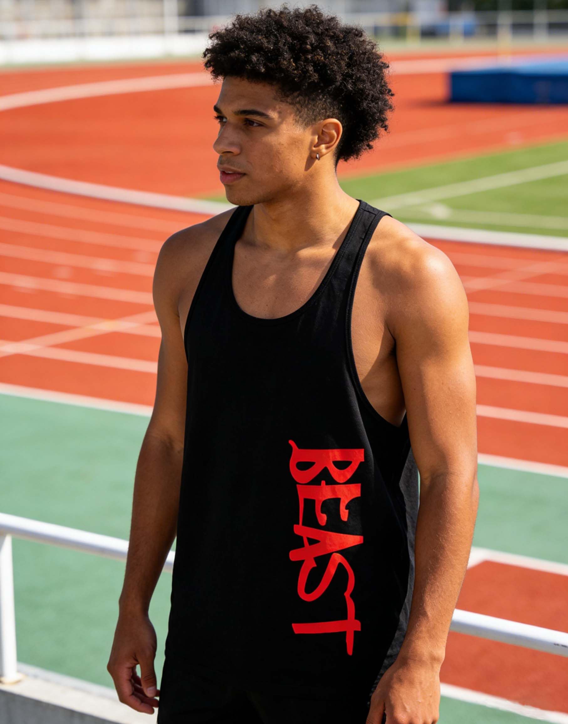 Herren Tanktop Beast Gym Stringer Shirt Baumwolle…
