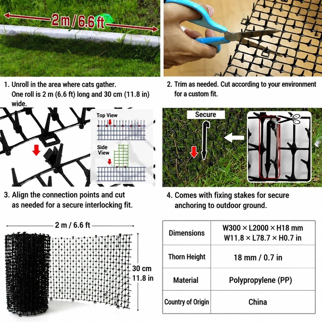 Tapis Anti-Chat avec Grille Interconnectée