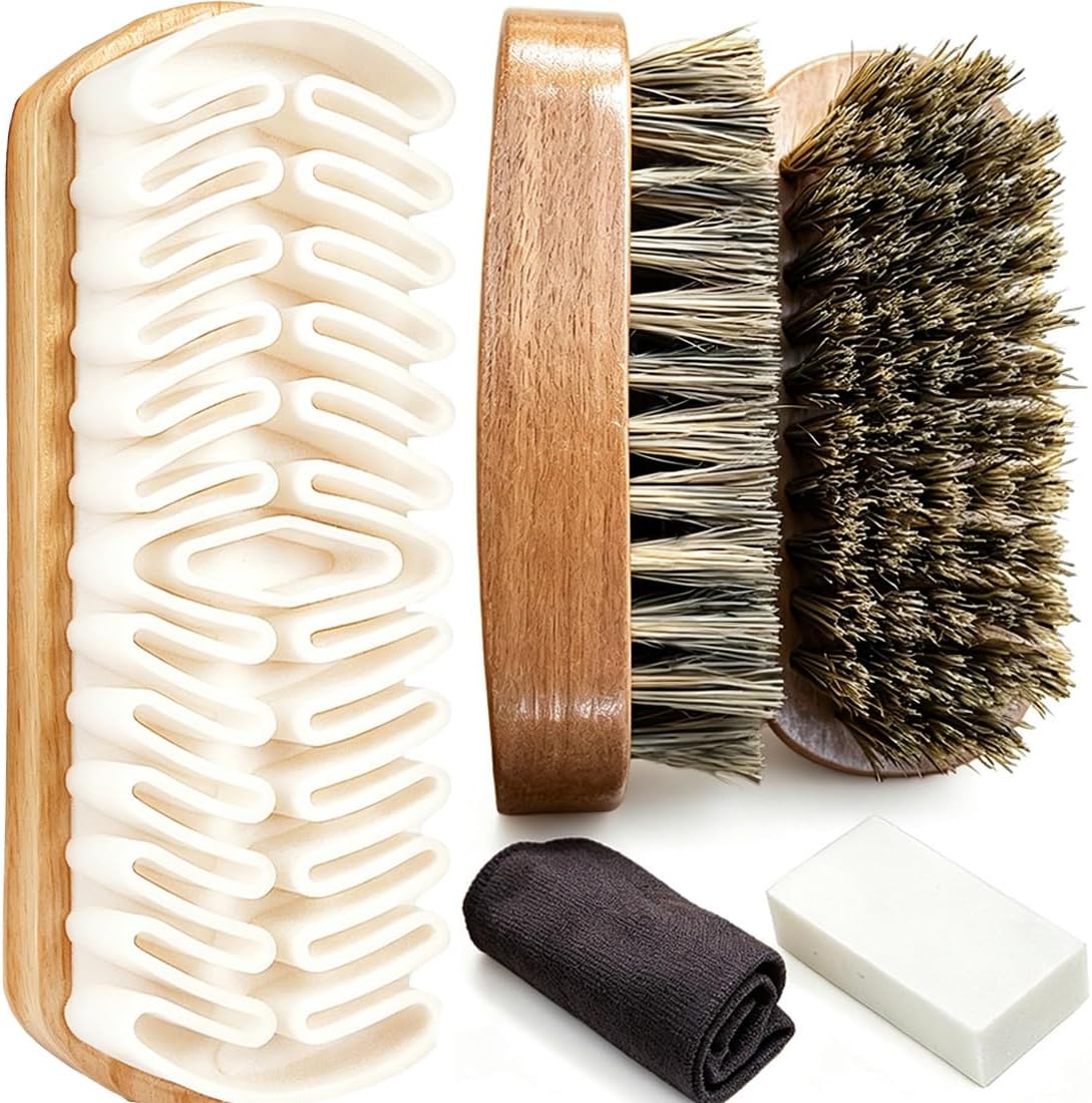 5PCS Suede & Nubuck Cleaning Kit Suede Shoe Brush Eraser Polishing Cloth