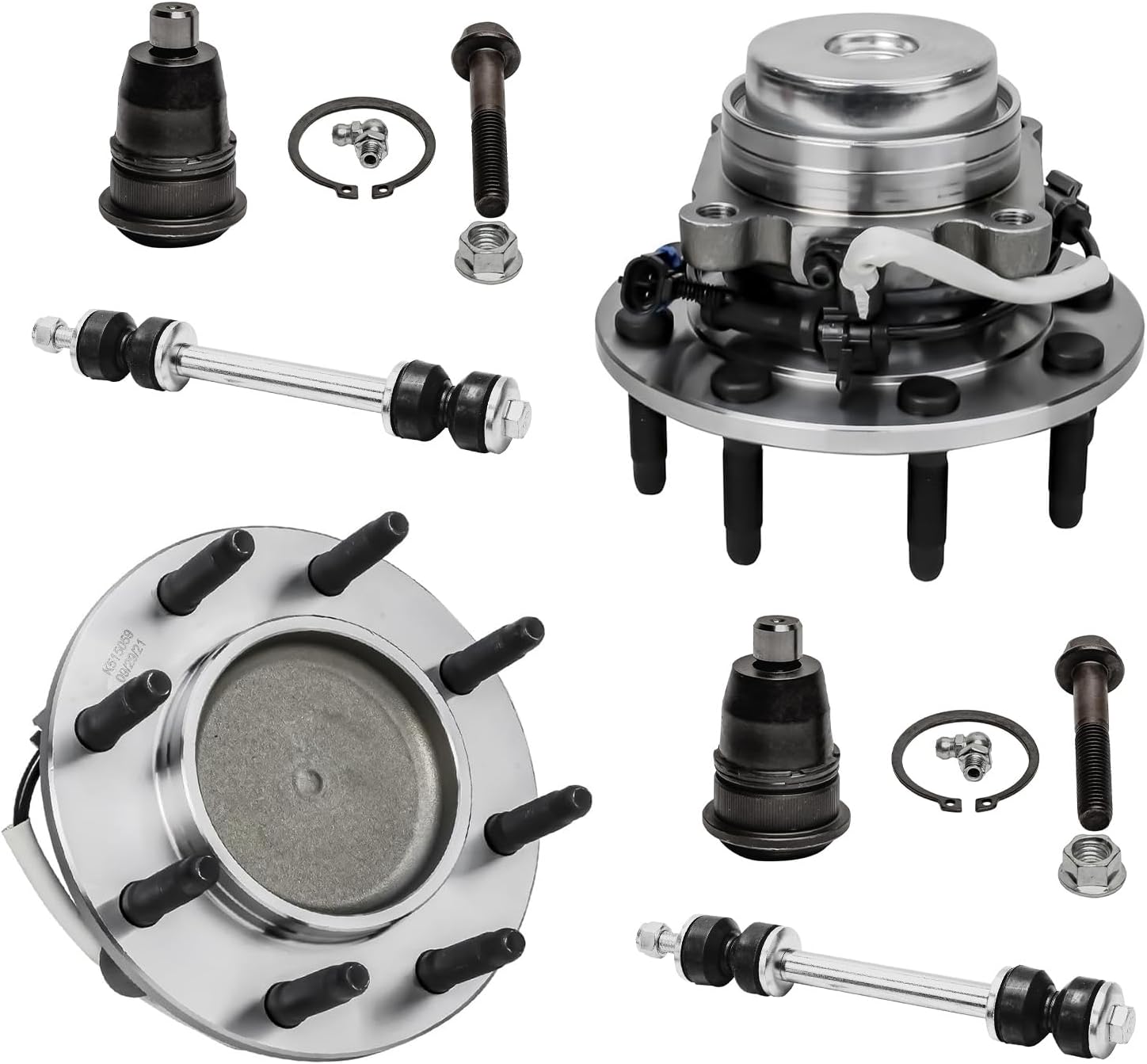 Detroit Axle - 2WD Front Wheel Bearing Hubs Kit for Express Savana 2500 3500 4500 Chevy GMC, 2 Wheel Bearing Hubs Assembly 2 Upper Ball Joints 2 Sway Bars Replacement