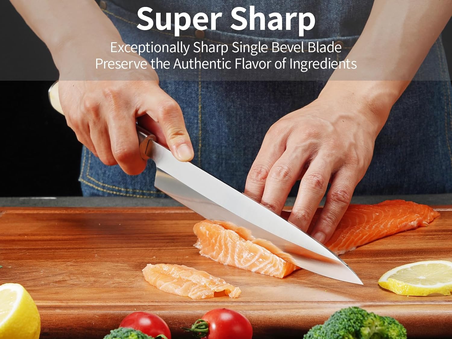 Sashimi Sushi Knife – 9.5 inch Japanese Yanagiba Slicing knife, Super Sharp Professional High Carbon Stainless Steel Single Bevel Fish Knife with Pakkawood Handle - Image 2