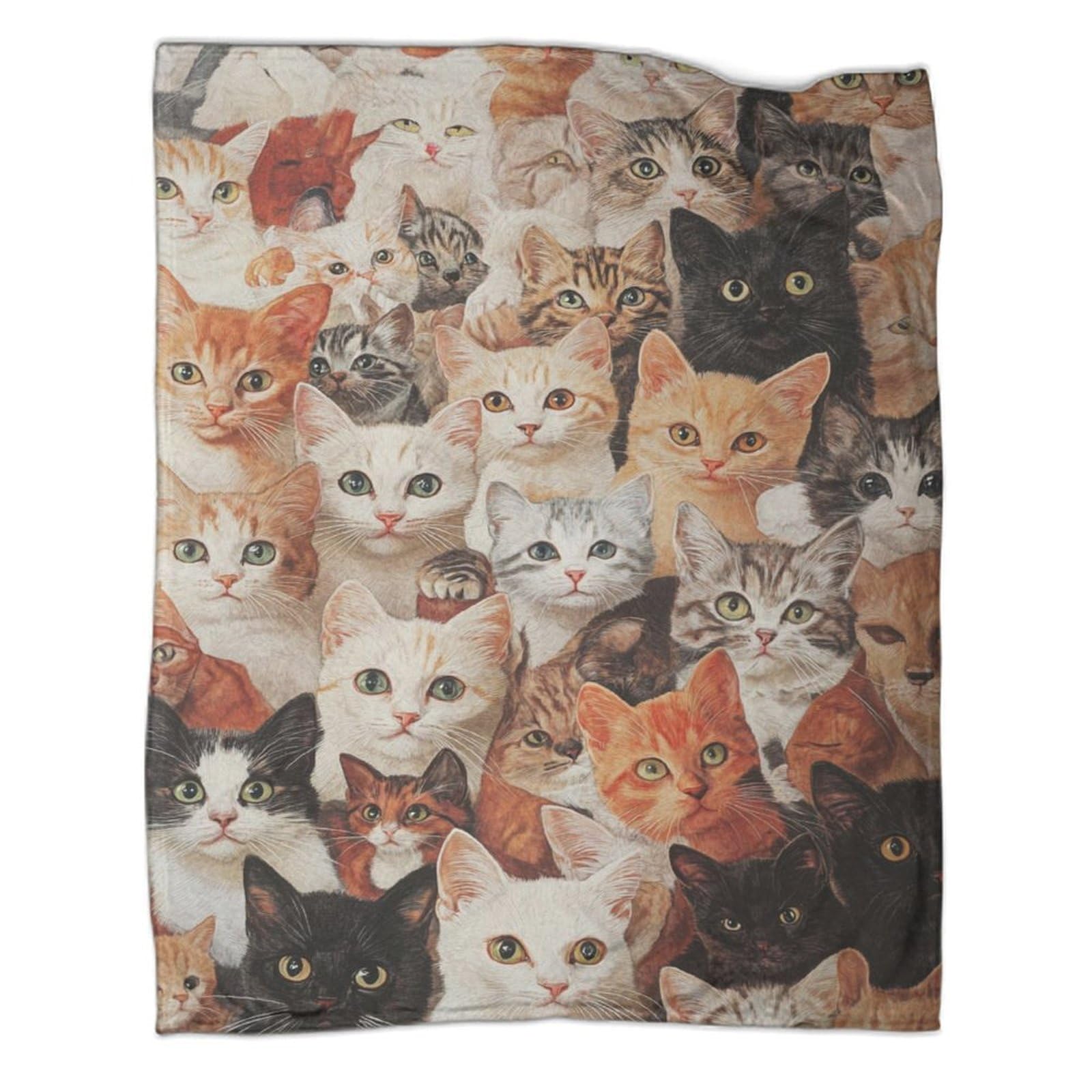 Couverture chat mignon en flanelle, le cadeau idéal pour enfant et adulte en grand format