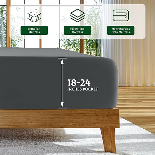 Miniatura 3 de SONORO KATE Juego de sábanas 100% algodón egipcio, 1000 hilos altos, sábanas de lujo de satén de hotel de 5 estrellas, suaves y transpirables, para