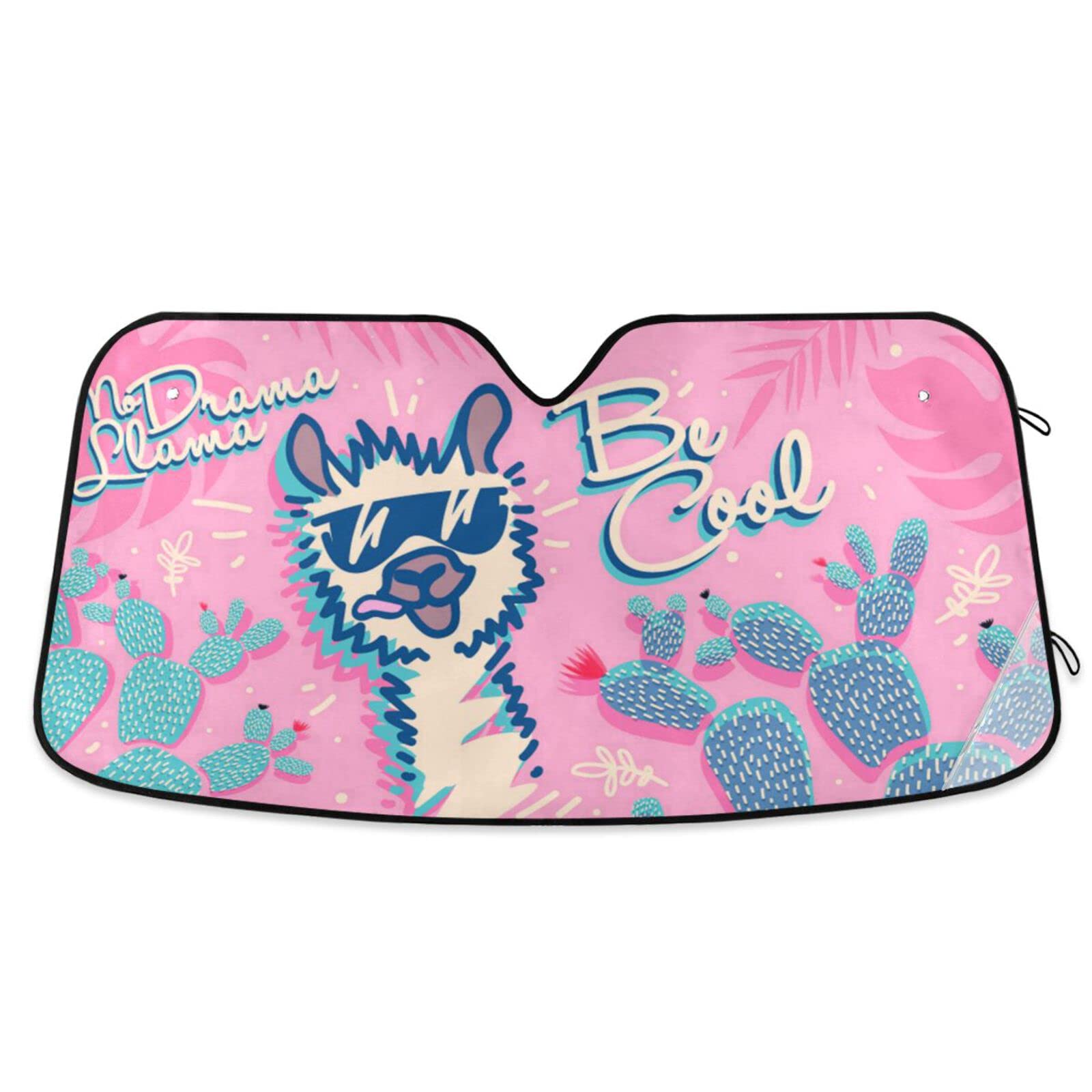 Dussdil Cool Camels Cactus Car Windshield Sunshades Sun Shade Reflective UV Rays Protector Keep Your Vehicle Cool Visor Cover Foldable for Car Truck SUV M