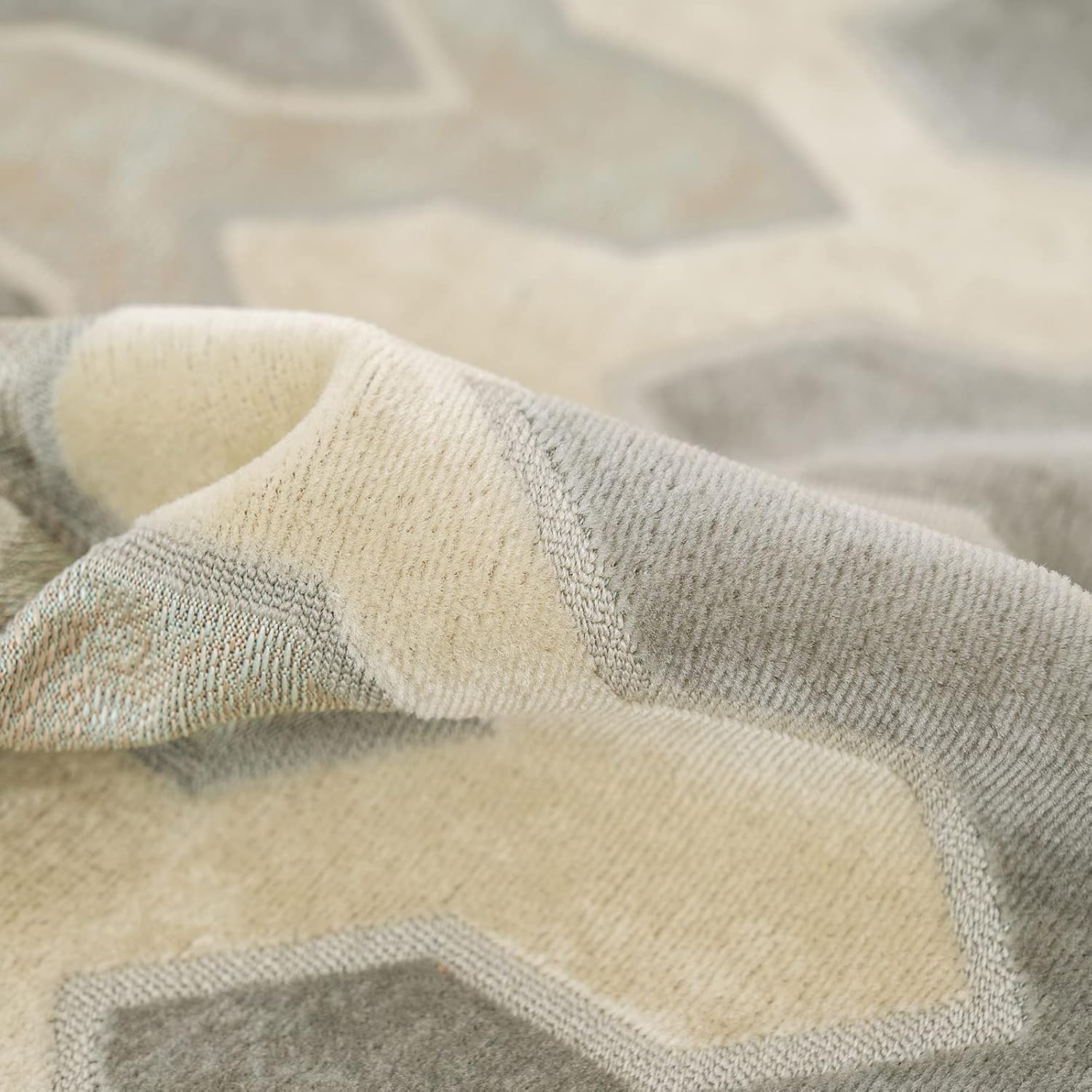 Alerfa Square Pillow Geometric Stripes Embroidery Cut Velvet Cushion Case Luxury Modern Throw Pillow Cover Decorative Pillow for Couch Sofa Living Room Bedroom Car 18 x 18 Inch Gray - Image 8