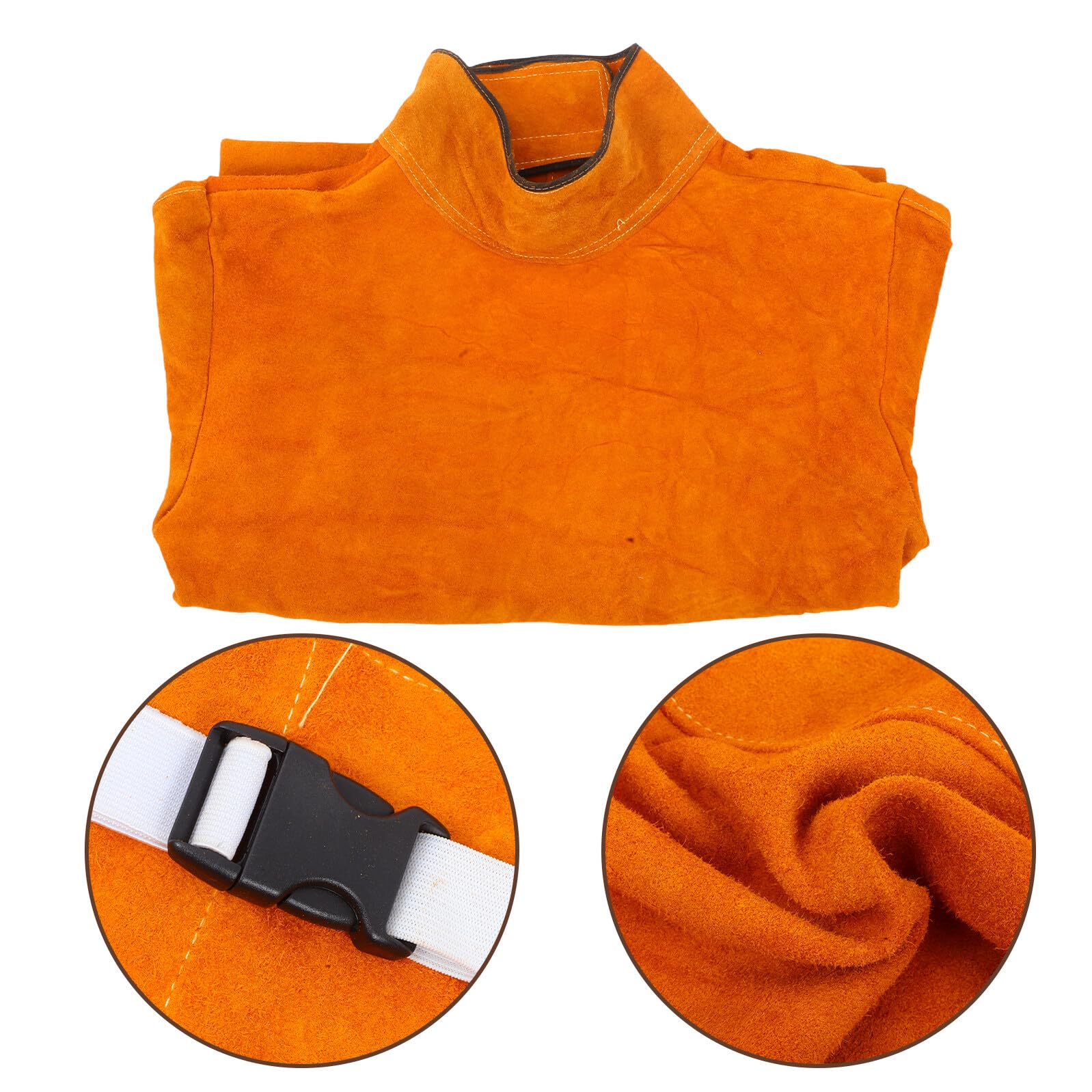 Operitacx Overol de Soldadura de Resistente al Calor y Desgaste con Protector de para Soldadores Uniforme Ignífugo Naranja Adecuada para Talleres y Trabajos Seguros