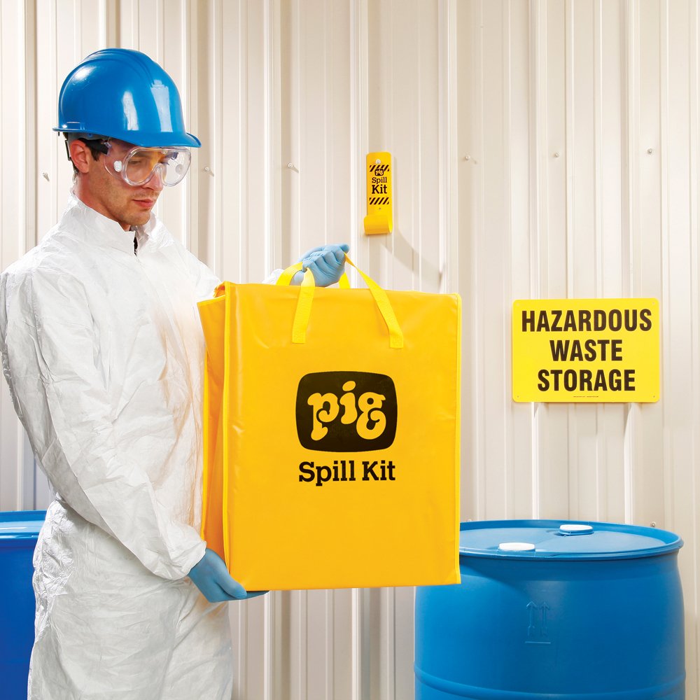 New Pig Hazmat Spill Kit in High Visibility Bag, Absorbs Hazardous Materials, 9-Gallon Absorbency, Hi-Viz Portable Bag, KIT320