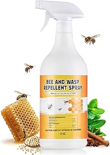 Wasp Repellent Spray - Bee Spray with 100% Safe & Natural Protection with Long-Lasting Formula,Hornet Spray Fresh & Energizing Scents for Outdoor & Home