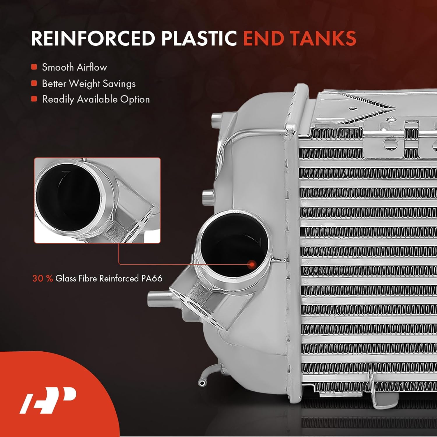 A-Premium Turbo Intercooler 2015-2019 Compatible with Hyundai Sonata 1.6L Turbocharged