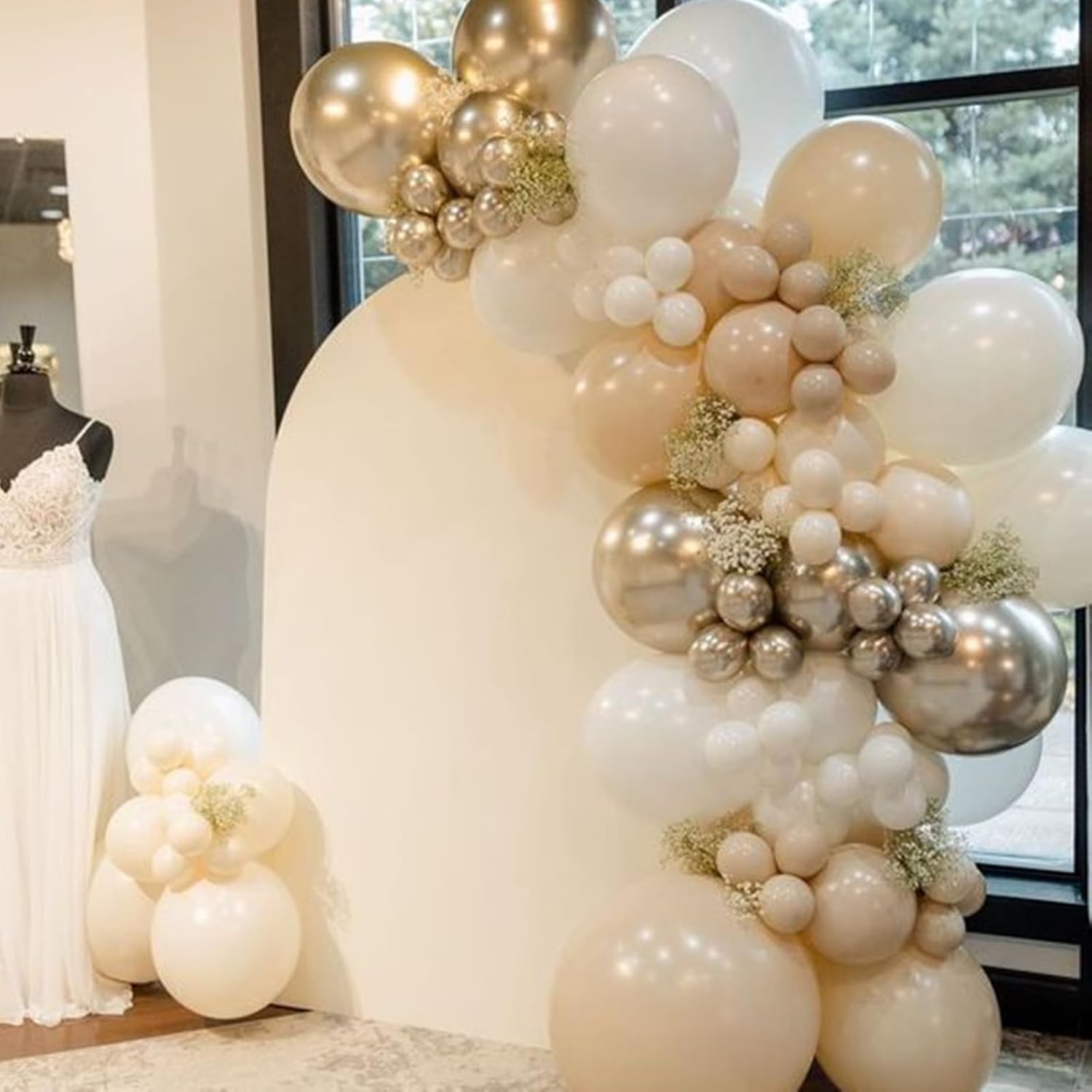 Ivory White Balloons 60pcs 5inch Small Cream Balloon for Balloon Garland Arch 5'' Round Mini Neutral Light Nude Latex Balloon for Kids Birthday Party Decoration DIY Baby Shower Wedding Annversary