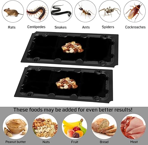 Miniatura 6 de 4 trampas para ratones humanas que no matan, trampas para ratones vivos y paquete de 10 trampas adhesivas para ratones para interiores, trampas para