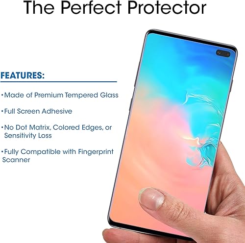 Miniatura 4 de amFilm Protector de pantalla Ultra Glass para Galaxy S10 Plus, vidrio templado, paquete de 2