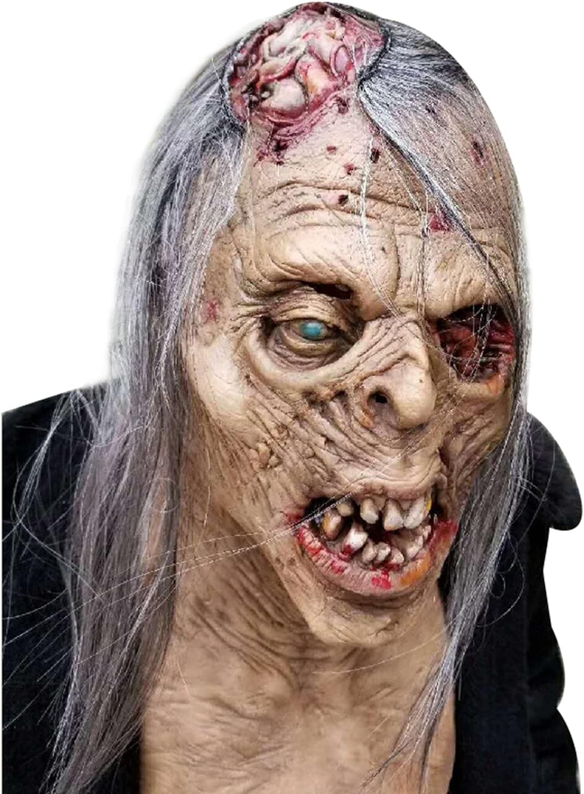 Halloween Scary Zombie Mask Realistic Old Man Mask Horror Walking Dead Full Head Creepy Devil Cosplay Costume Mask