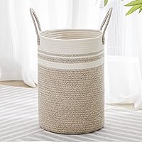 Vista 51 de VIPOSCO Cesta de lavandería grande, cesta de almacenamiento de cuerda tejida alta para mantas, juguetes, ropa sucia en la sala de estar, baño, Blanco