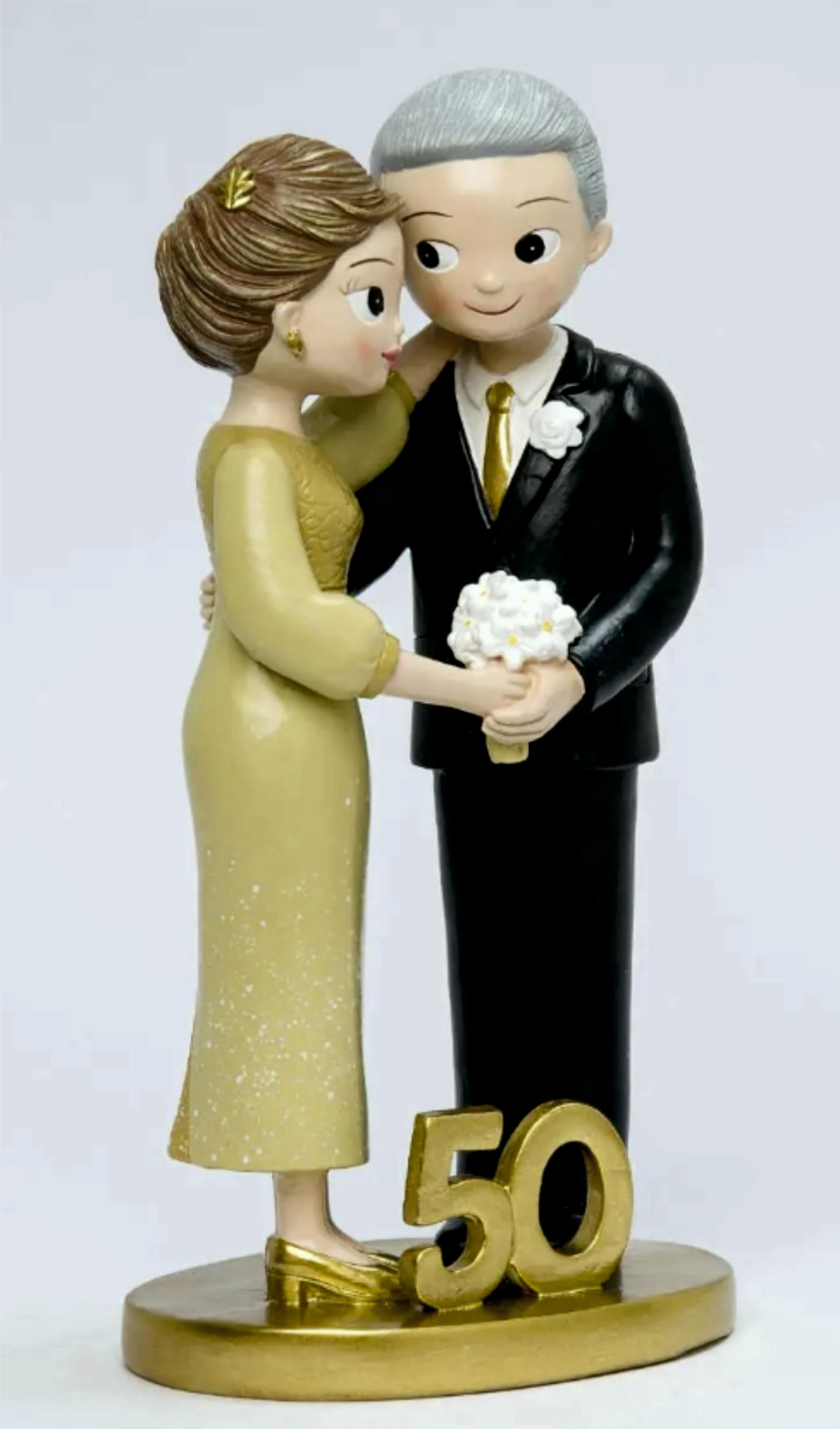 Figurita Tarta Bodas de Oro 50 Aniversario GRABADA para Pastel