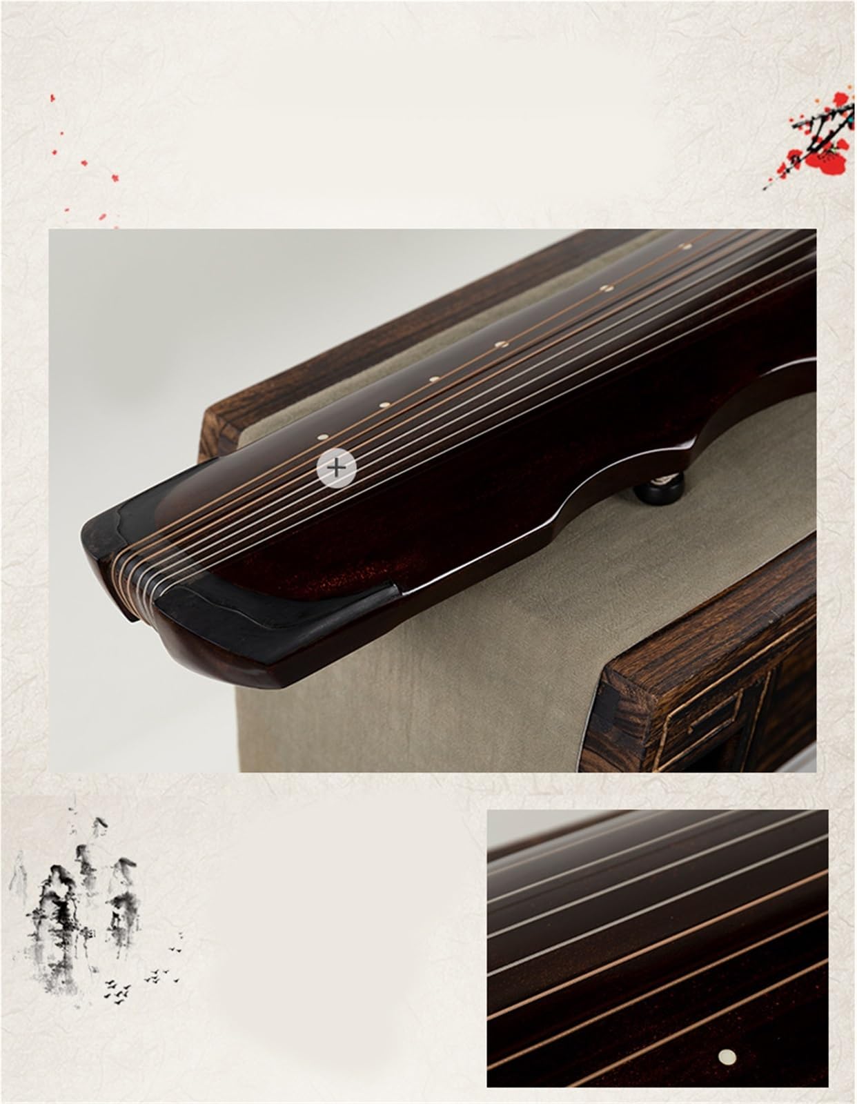 Profesjonalny Ręcznie Wykonany Siedmiostrunowy Instrument Guqin Z Drewna Cedrowego W Stylu Fuxi Guqin (chińska Cytra)