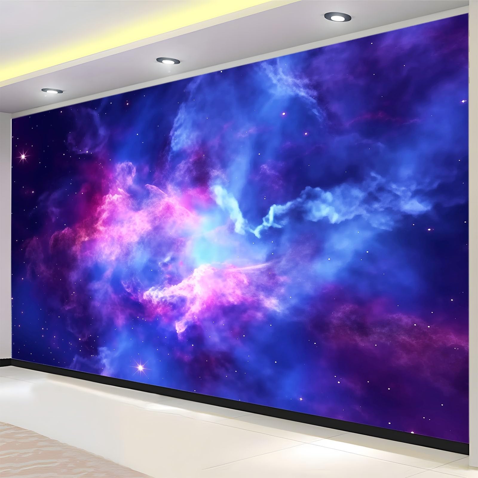 Générique Kolorowa tapeta panoramiczna mgławica kosmiczna galaktyczna 250 x 175 cm tapeta do salonu sypialnia biuro korytarz dekoracja ścienna nowoczesna dekoracja ścienna