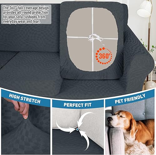 Miniatura 4 de ZNSAYOTX Fundas de diván para sofá seccional, 1 paquete, fundas de moda 2024, suaves, duraderas, lavables, en forma de L, funda de cojín de